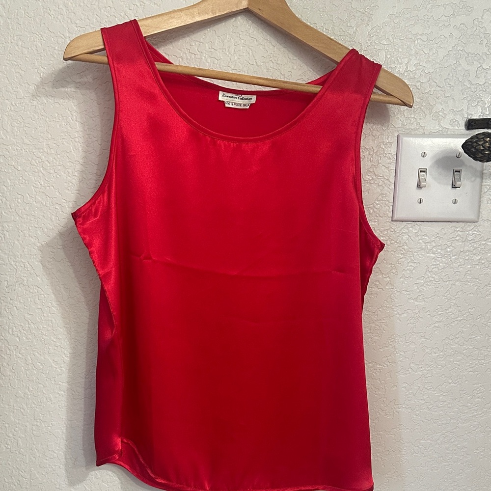 Red silk Tank Top - Classic Women's Shell